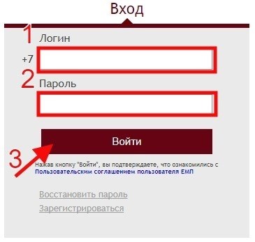 Форма входа в личный кабинет mos.ru по номеру телефона